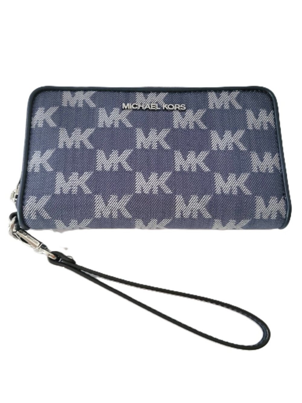 Michael Kors Jet Set Travel Large MK Denim Flat Multifunction Phone Case